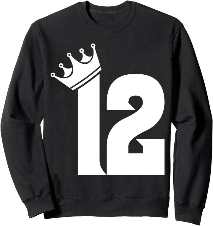 12. Geburtstag Jungs Mädchen Teenager Vintage Zahl mit Krone Sweatshirt