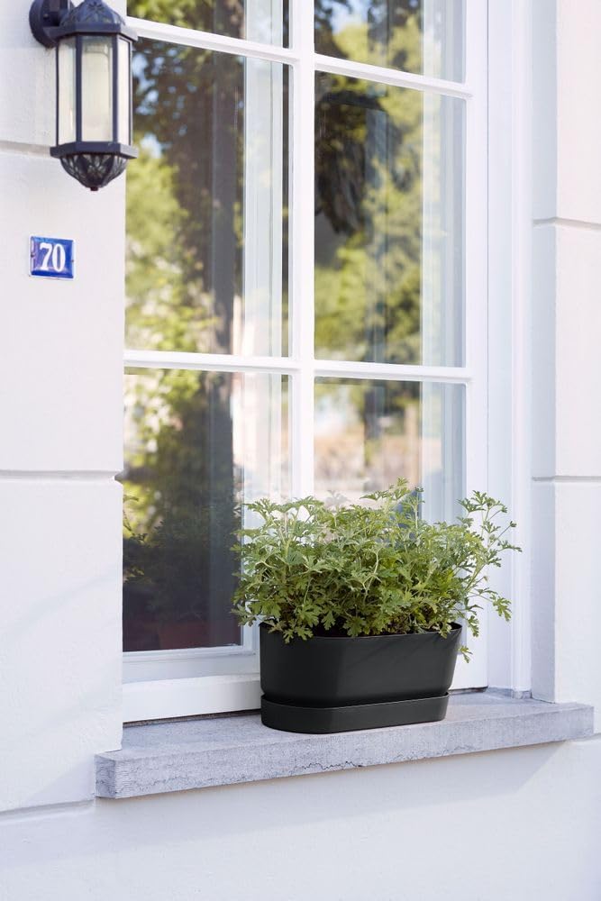 elho Greenville Pflanzgefäss Lang 50 - Übertopf für Aussen - 100% recyceltes Plastik - Ø 49.0 x H 18