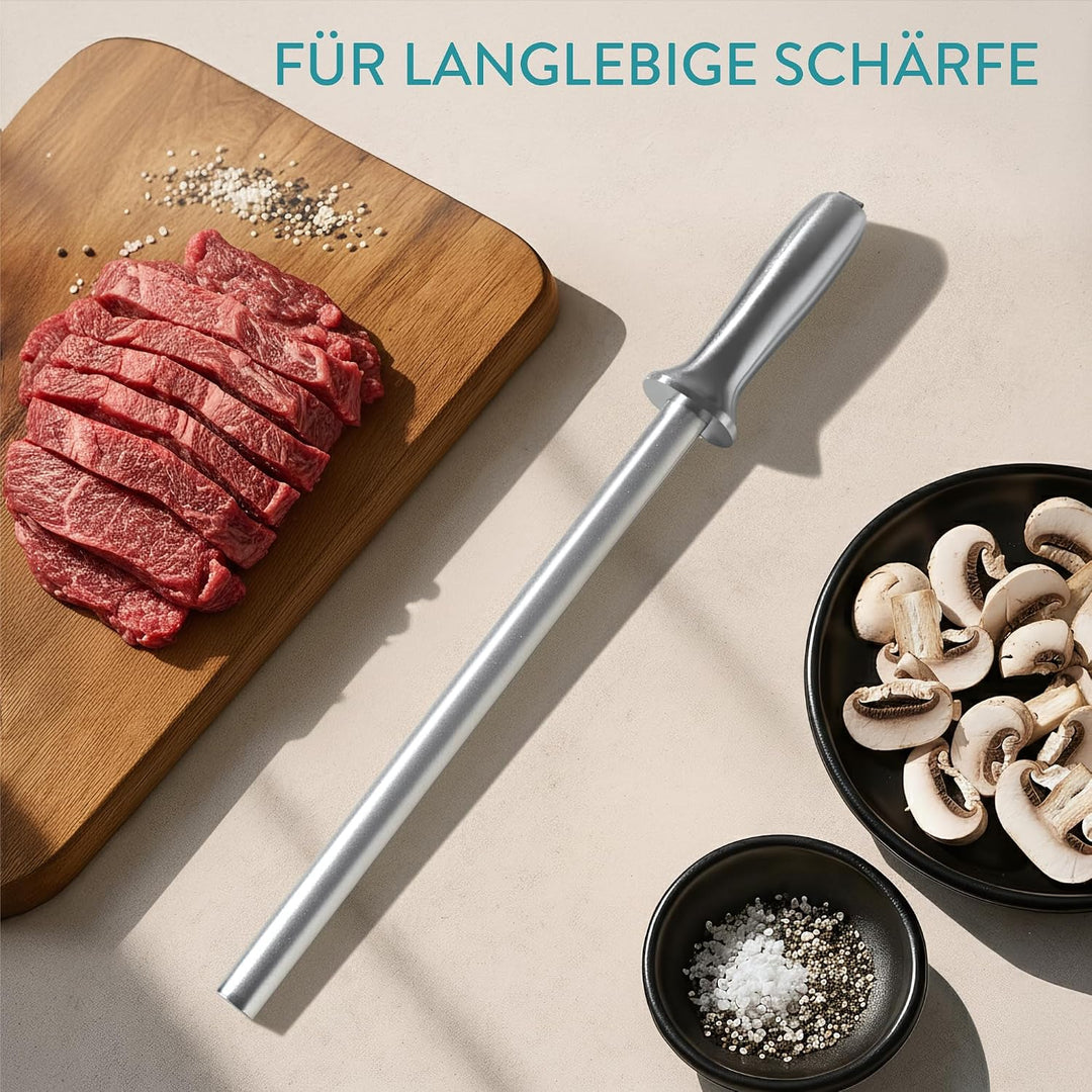 Navaris Wetzstahl für Messer - 43 cm Wetzstab - Messerschärfer mit Diamantbeschichtung - Diamant Mes