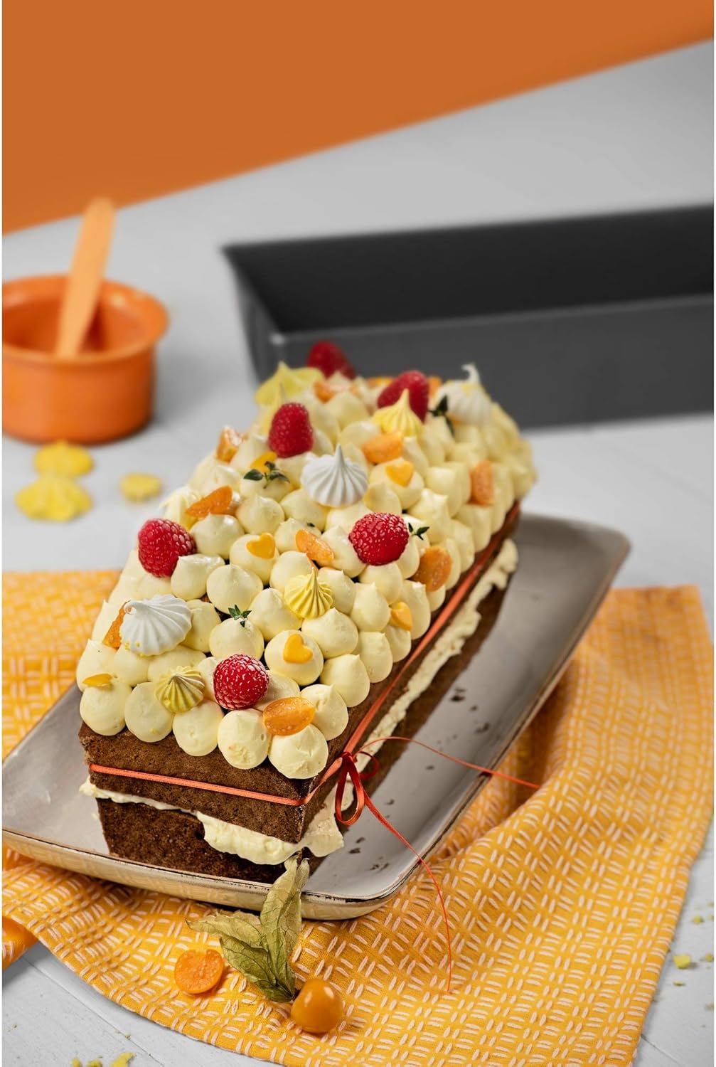 Kaiser Gourmet Backform Kastenform 25 x 11 cm, Königskuchenform antihaftbeschichtet, Brotbackform, K