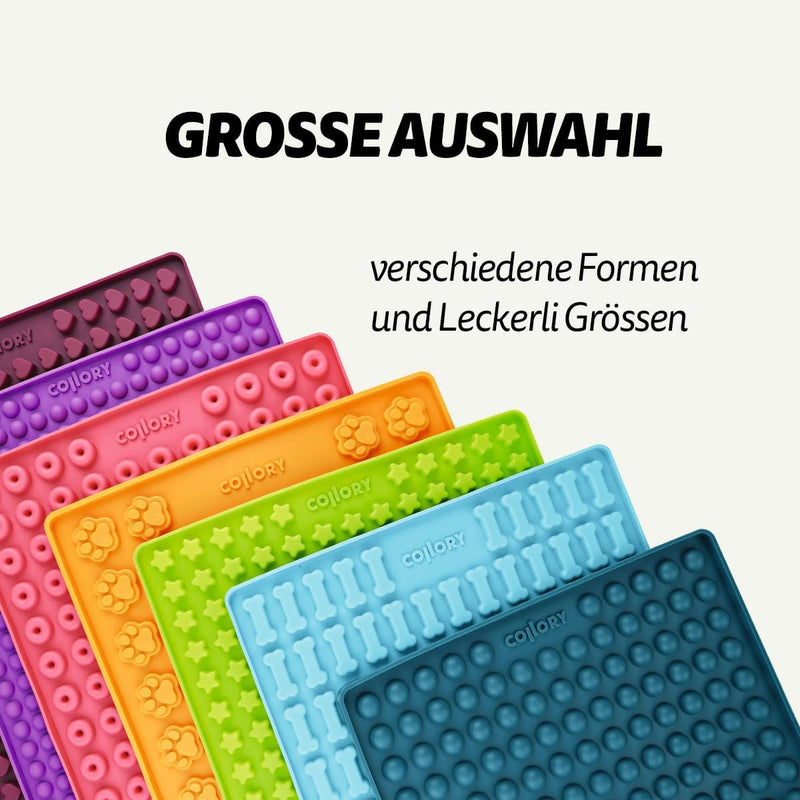 Collory mini Halbkugel (1cm) Silikon Backmatte und Teigschaber Set zur Herstellung von Hundekekse un
