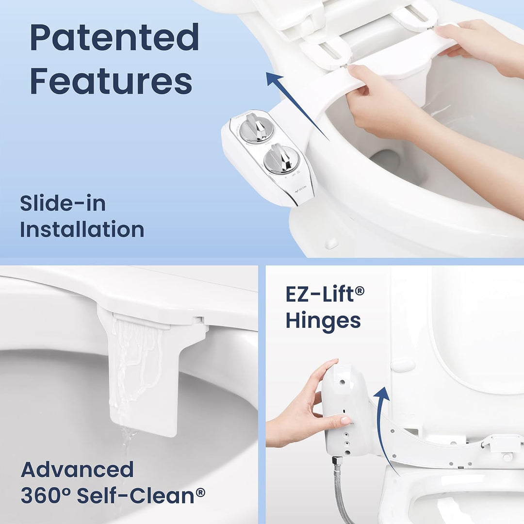 LUXE Bidet NEO 120 Plus – Next-Generation Bidet WC-Sitz Befestigung mit innovativen EZ-Lift Scharnie