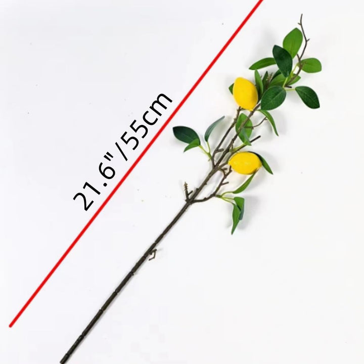 OUKEYI 55 cm künstliche Zitronenzweige Dekoration, 6 Stück künstliche Zitronenzweige, schöne gelbe Z