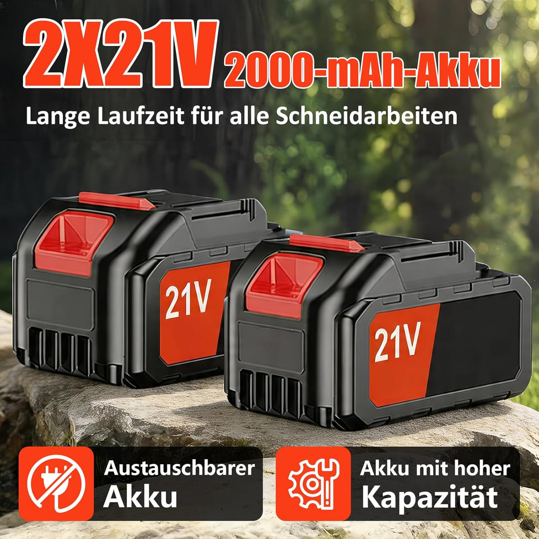 21V Rasentrimmer mit Akku, 3 in 1 Rasenkantenschneider mit Unkrautbürste, Faltbar Elektrischer Motor
