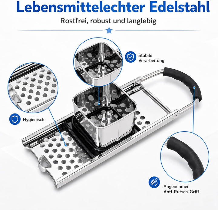 Katleay 2 Stücke Spätzlehobel, Edelstahl Spätzlehobel, Spätzle Set, Spätzlepresse, Spätzle Reibe, Sp