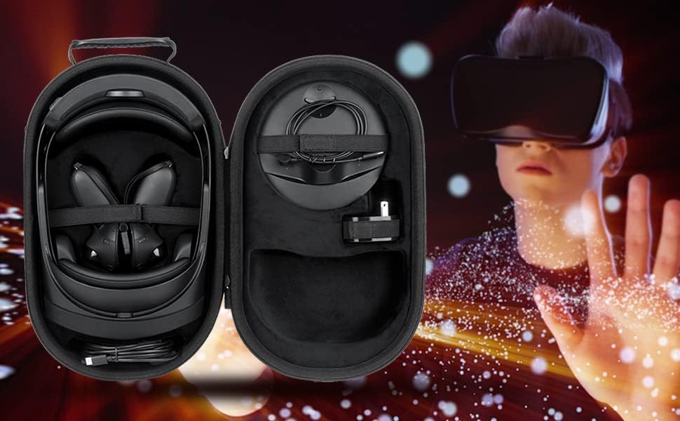co2CREA Hart Reise Schutz Hülle Etui Tasche für Meta Quest Pro/Meta Quest 3 All-in-one VR Gaming Hea