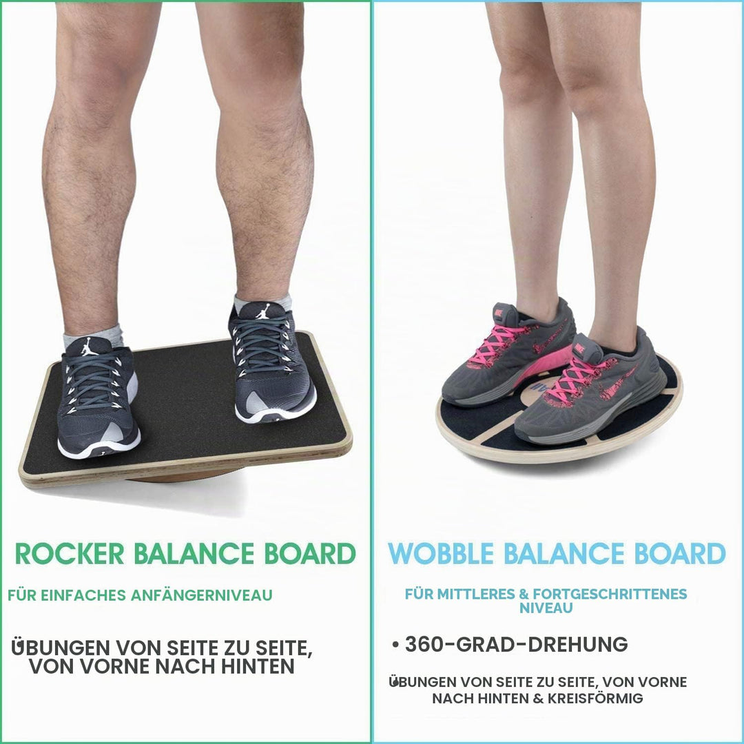Yes4All Balance Board inkl, Übungsposter mit Griff und rutschfester Oberfläche; Premium Kunststoff-W