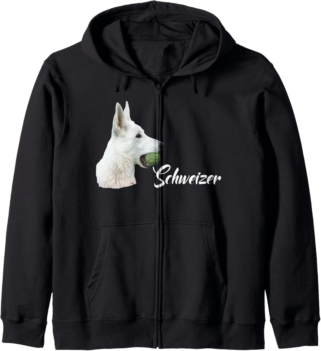 Schäferhund T-Shirt mit Weisser Schweizer Schäferhund Kapuzenjacke