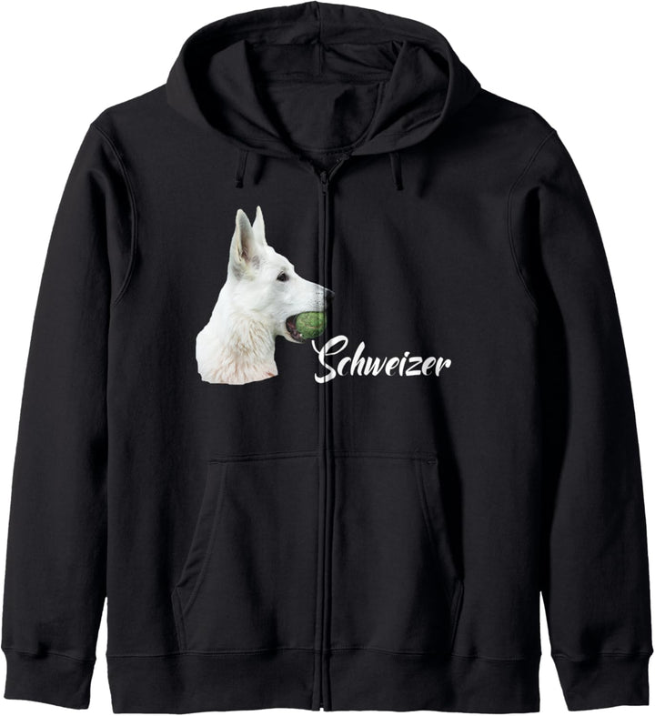 Schäferhund T-Shirt mit Weisser Schweizer Schäferhund Kapuzenjacke