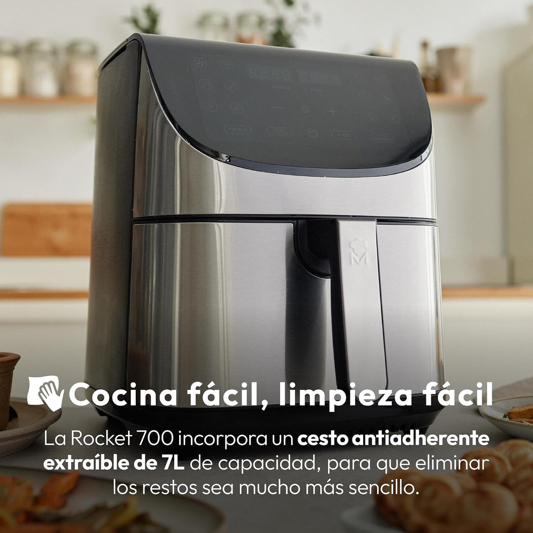 MasterPRO Rocket 700 | Freidora Sin Aceite | Capacidad de 7 L y 1700 W de Potencia | Pantalla LED Tá
