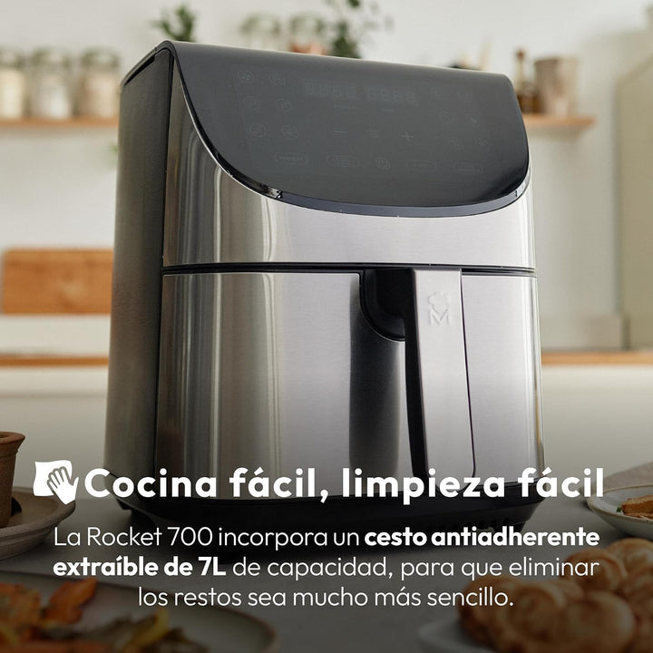 MasterPRO Rocket 700 | Freidora Sin Aceite | Capacidad de 7 L y 1700 W de Potencia | Pantalla LED Tá