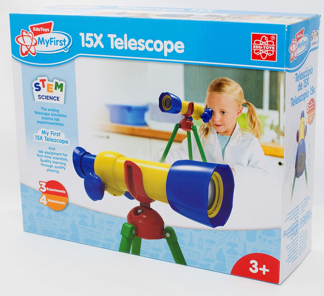 Mein erstes Teleskop – 15xTeleskop und Experimentierkasten für Kleinkinder mit bebildertem Handbuch