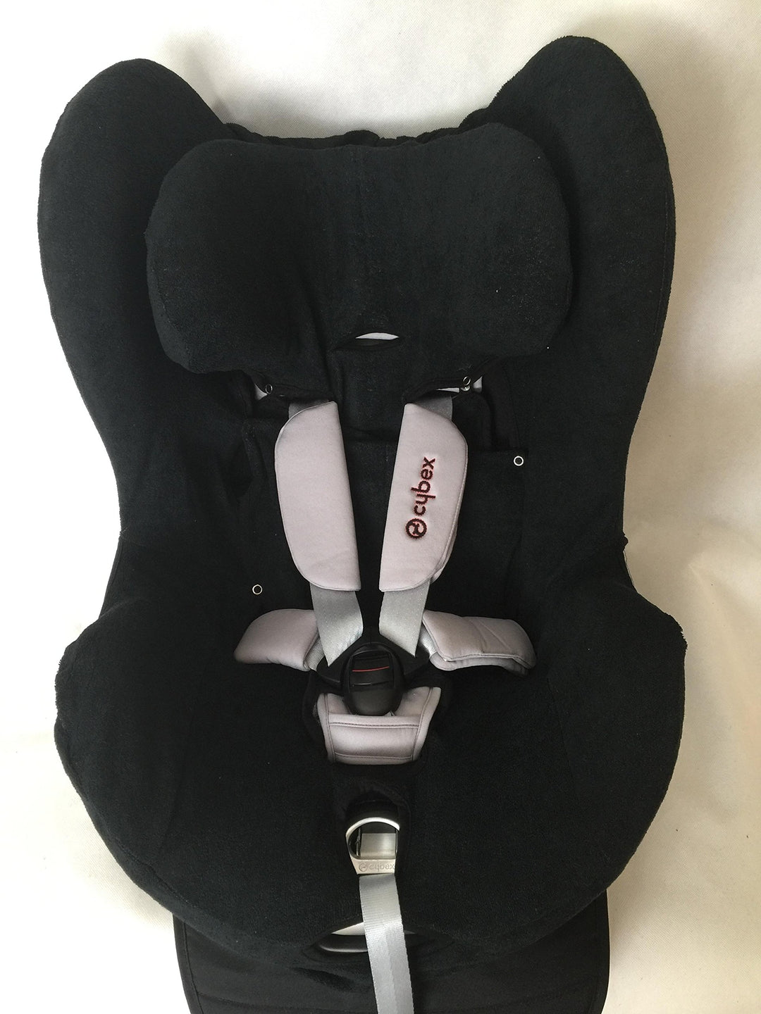 Sommerbezug Schonbezug für Cybex Sirona und Sirona plus Frottee 100% Baumwolle schwarz + Bezug für d