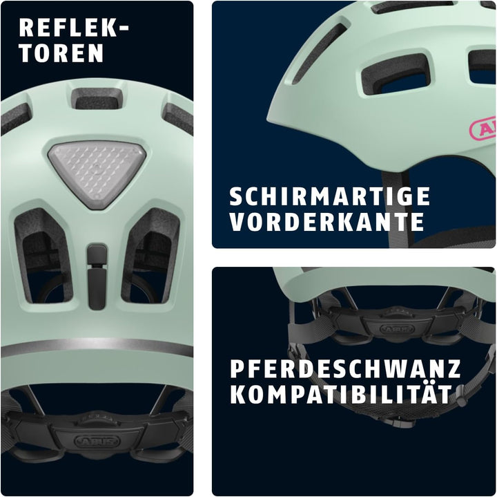 ABUS Fahrradhelm Youn-I 2.0 - mit Licht für Kinder, Jugendliche und junge Erwachsene - für Mädels un