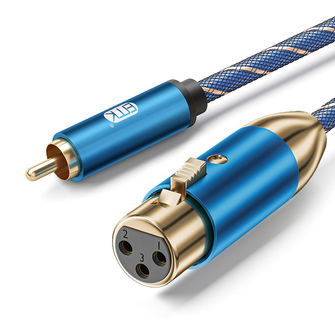 EMK XLR zu RCA Kabel Subwooferkabel XLR Buchse zu RCA Stecker (F-2M) | Cinch Kabel Mikrofonkabel Koa