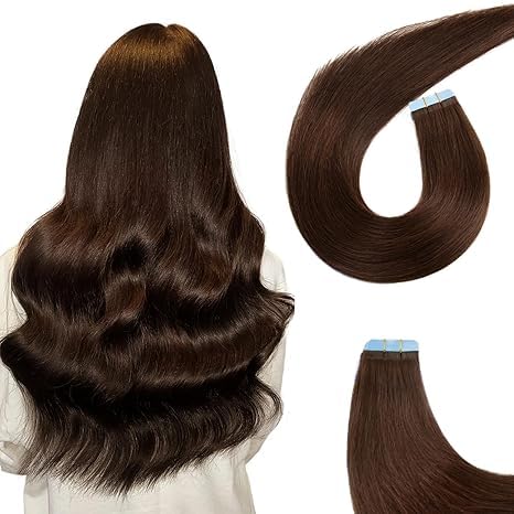 Tape in Extensions Echthaar, 24 Zoll 20pcs 50g, Invisible Tape Ins, Dünn & Komfortabel für Alltag &