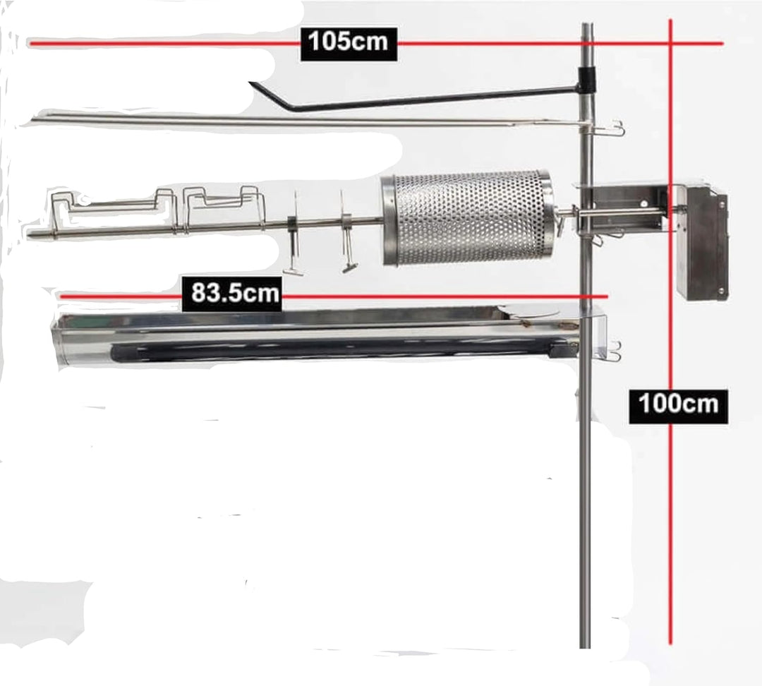 "The Little Aussie Legend Gold Set – Premium Edelstahl Rotisserie Set für Outdoor BBQ, Autonome Camp