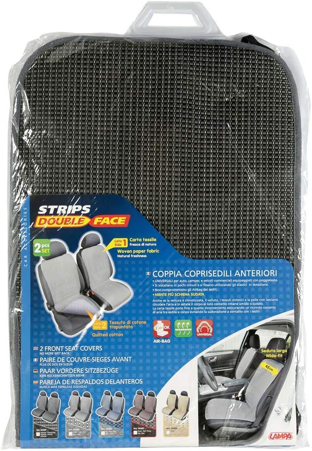 LAMPA Fresh-Strip Double-Face 54484 Universal-Sitzbezüge vorne, 1 Paar anthrazit, anthrazit