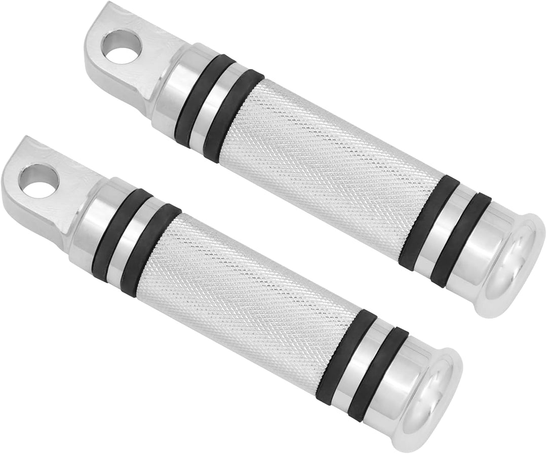 HDBUBALUS 1 Paar Billet CNC Silber Aluminium Motorrad Fussrasten für Harley Style männliche Fussrast