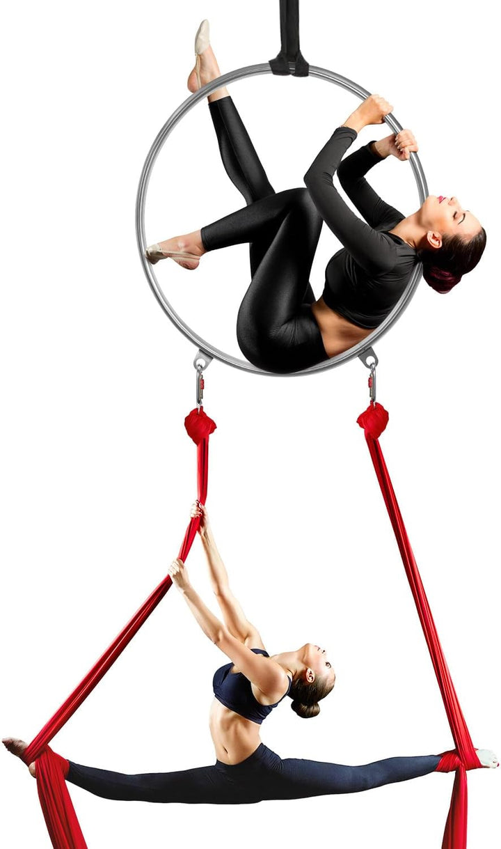 DASKING Aerial Hoop Ring Set - 80 85 90cm Edelstahl 2 Punkte Aerial Lyra Hoop Heavy Duty 500lb Kapaz