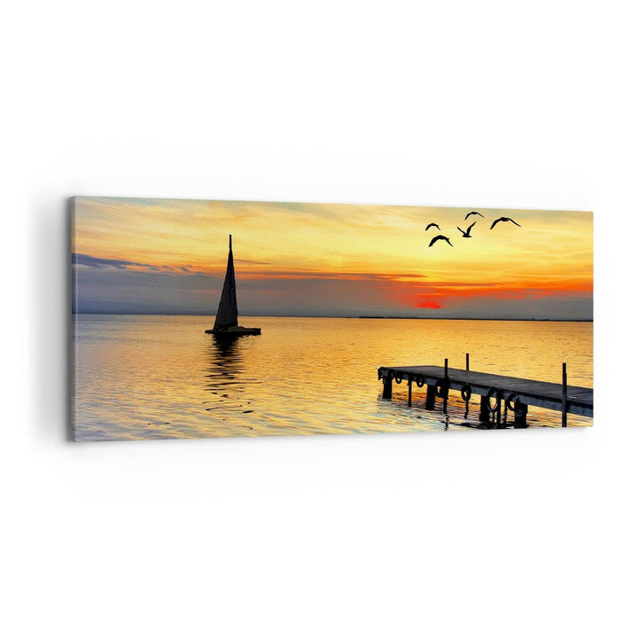Wandbilder Dekoration Wohnzimmer Strand landschaft wasser brücke Panorama Bilder auf Leinwand 120x50