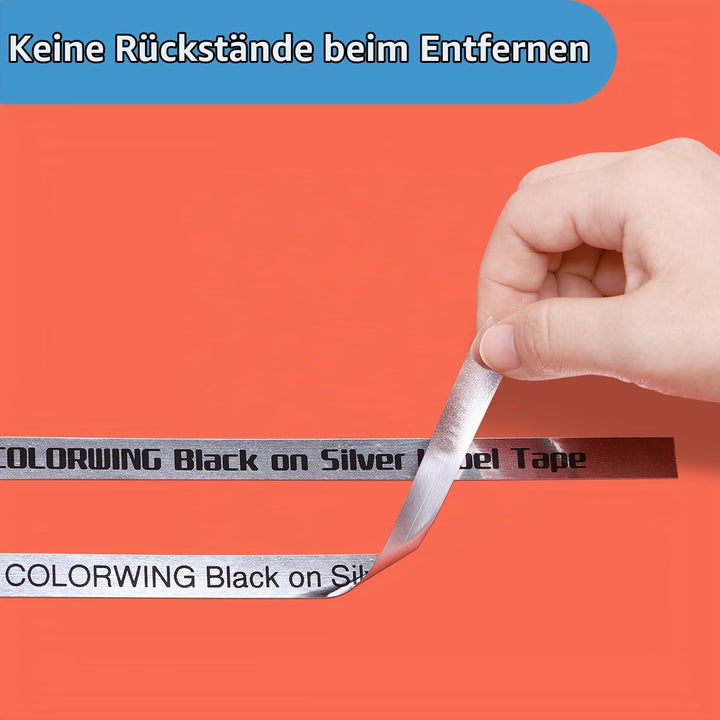COLORWING kompatibel für Brother Schwarz auf Silber TZe-931 TZe931 P-Touch Schriftband 12 mm 0.47 Si