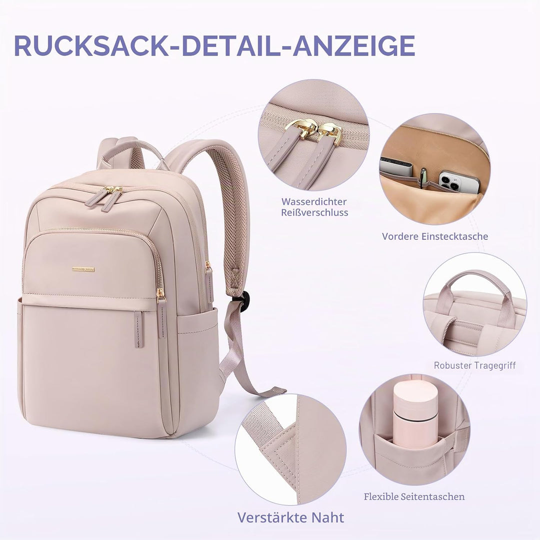 Rucksack Damen Herren, Laptop Schulrucksack,Women Travel Backpack Elegant für Uni Reise Büro, Tagesr
