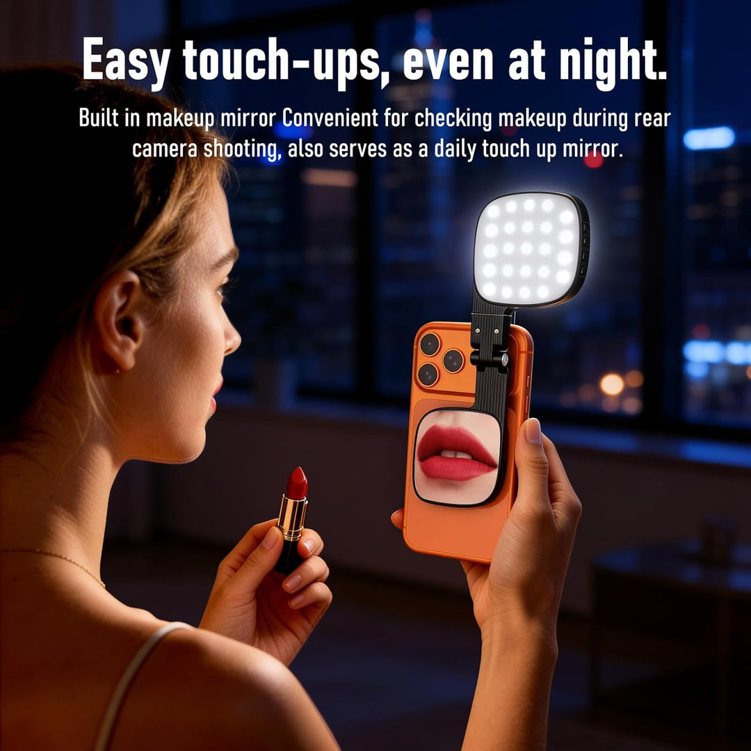 Magnetisches Selfie-Licht für iPhone, Telefonlicht mit Spiegel, sofortige Befestigung für MagSafe, f