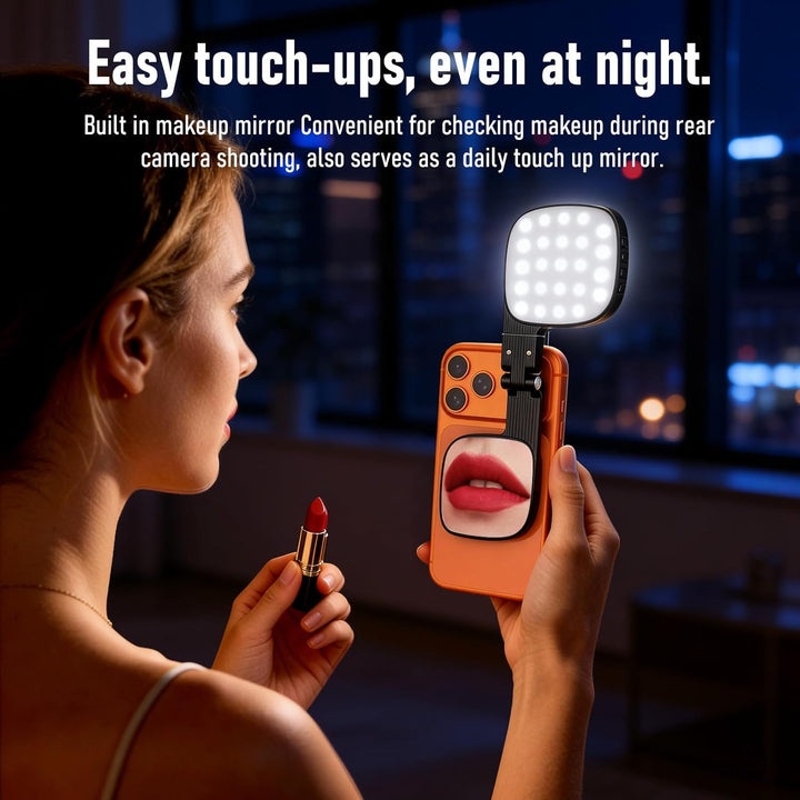 Magnetisches Selfie-Licht für iPhone, Telefonlicht mit Spiegel, sofortige Befestigung für MagSafe, f