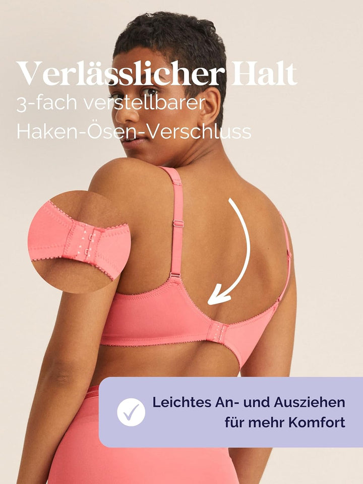 Naturana® BH Damen ohne Bügel [Cup A-D] I 100% Gepolsterte Träger I BH ohne Bügel mit nahtlosen Cups