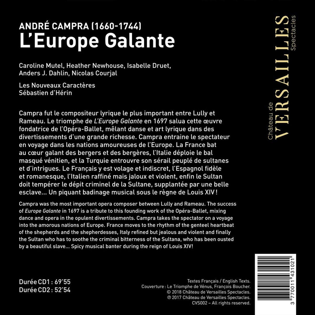 L'Europe Galante, Audio-CD