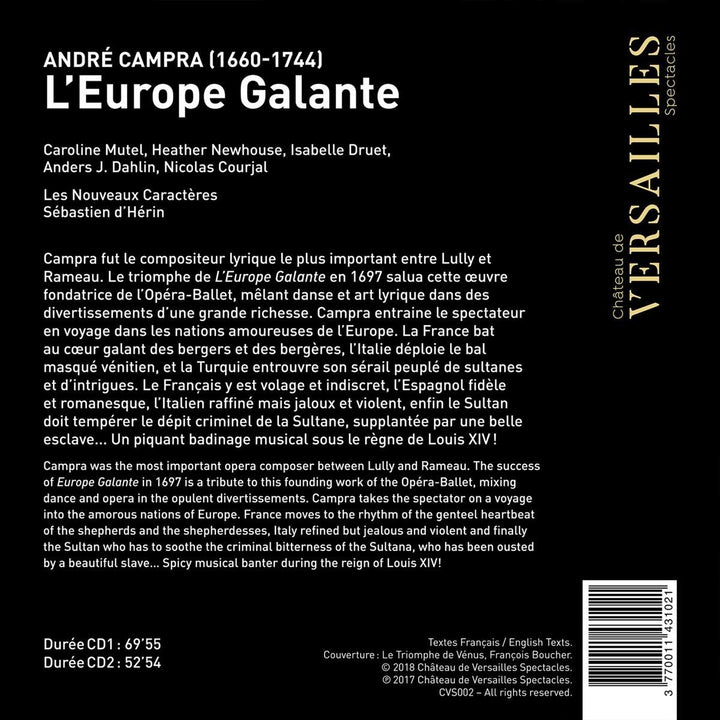L'Europe Galante, Audio-CD