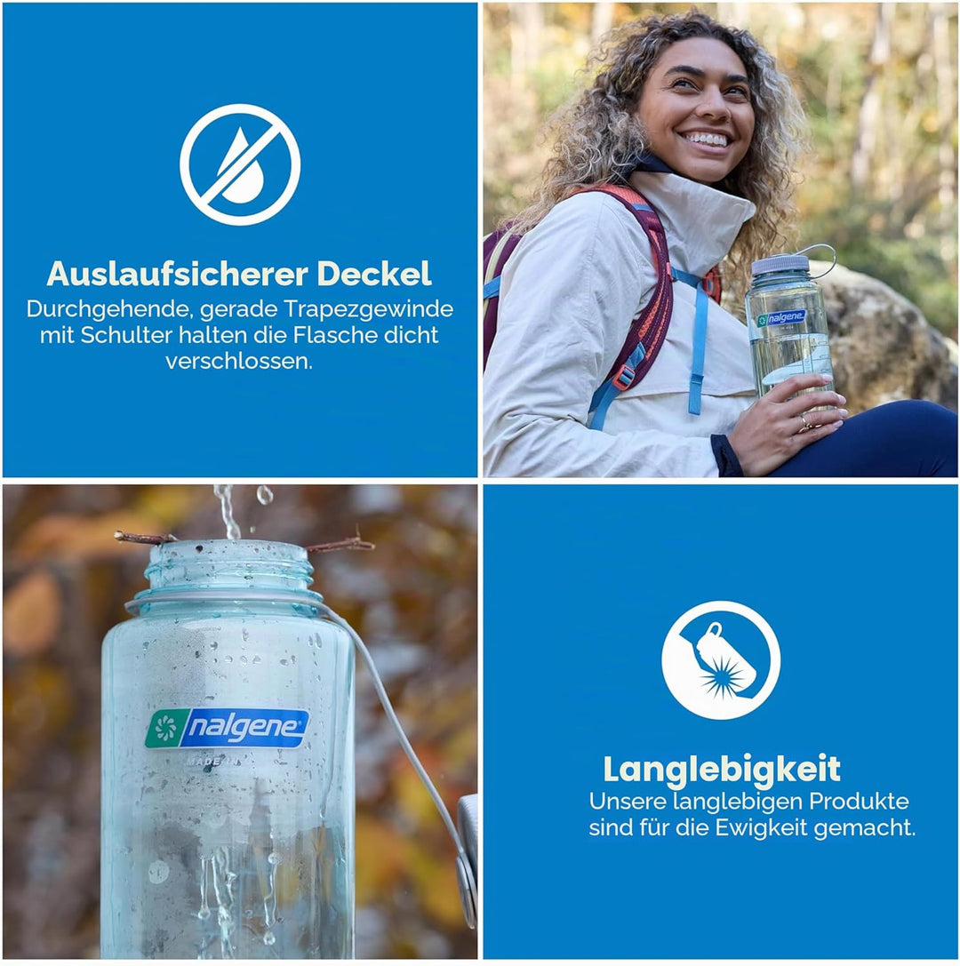 Nalgene Sustain Tritan-Wasserflasche aus BPA-freiem Material, hergestellt aus 50% Kunststoffabfall,
