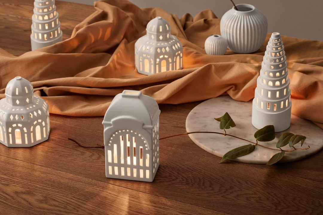 Kähler Lichthaus Church Urbania Sammlerobjekt dänisches Design, Weiss 10 x 18 cm, 10 x 18 cm