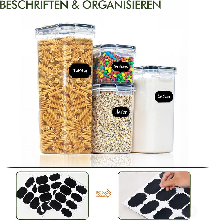 Theo&amp;Cleo Vorratsdosen Mit Deckel Luftdicht (4 Grössen), 24er Set Organizer Box, BPA-frei Aufbewahru