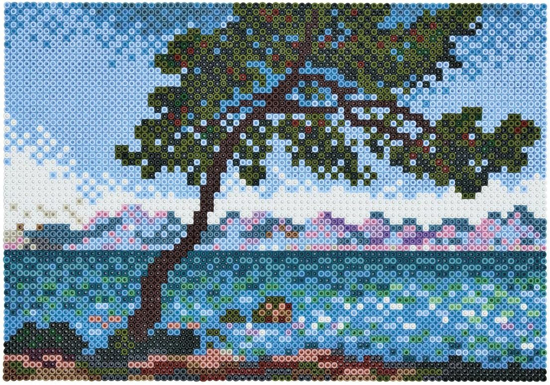 Hama Perlen 3606 Grosse Geschenk-Box Claude Monet mit ca. 10.000 bunten Midi Bügelperlen mit Durchme