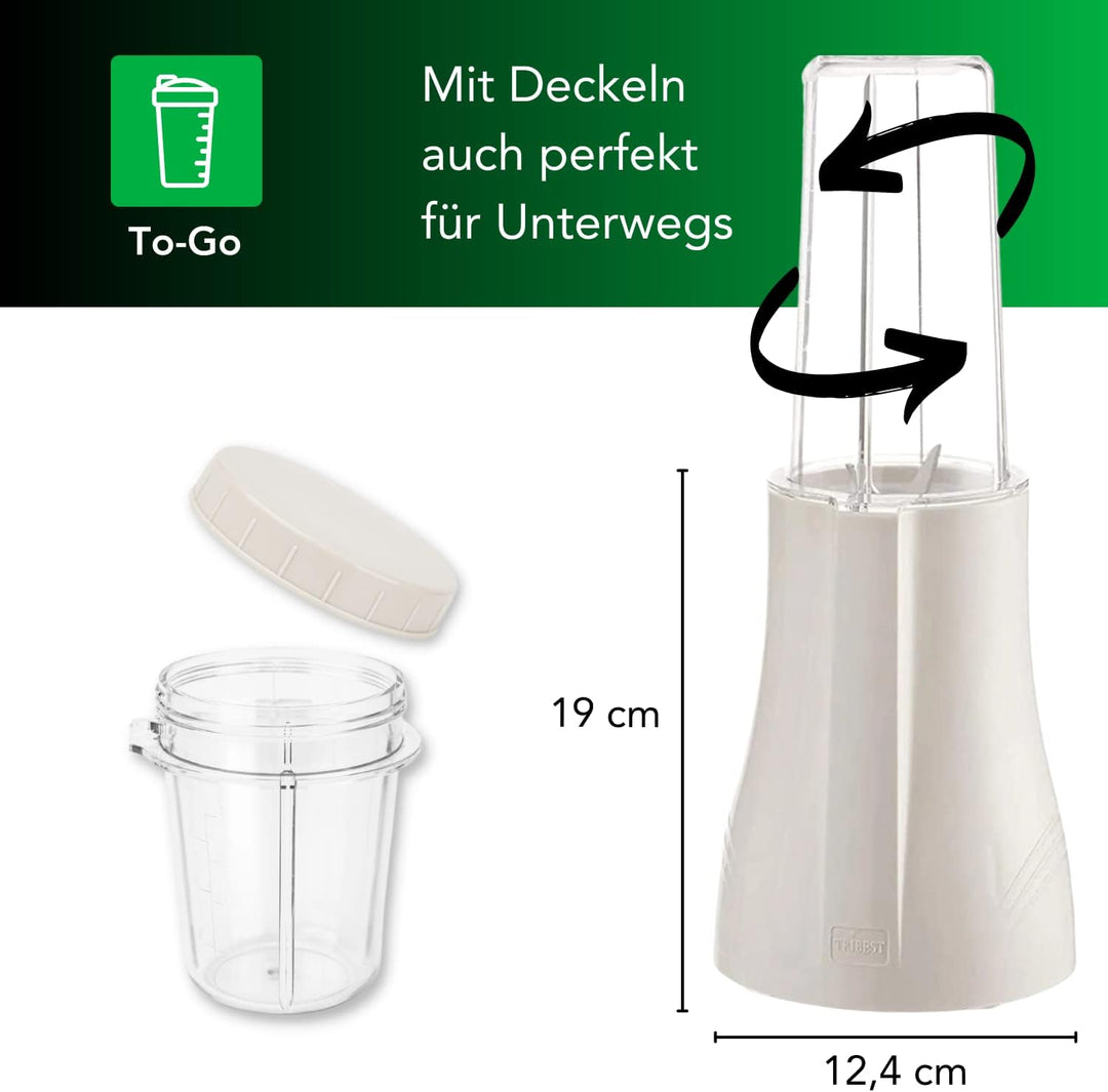 Tribest Personal Blender PB 250 Weiss – Leistungsstarker platzsparender Mixer Smoothie Maker – 200 W