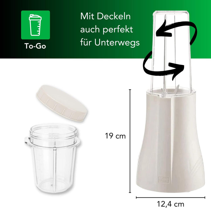 Tribest Personal Blender PB 250 Weiss – Leistungsstarker platzsparender Mixer Smoothie Maker – 200 W
