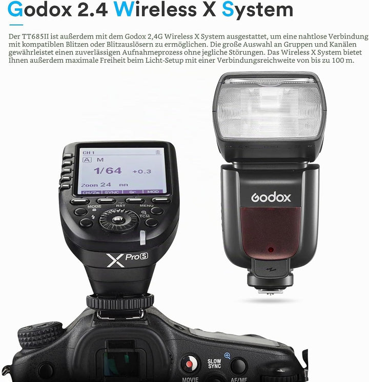 Godox TT685II-O TT685OII Speedlite TTL-Blitzkamera 2.4G HSS High Speed 1/8000s GN60 Kompatibel m