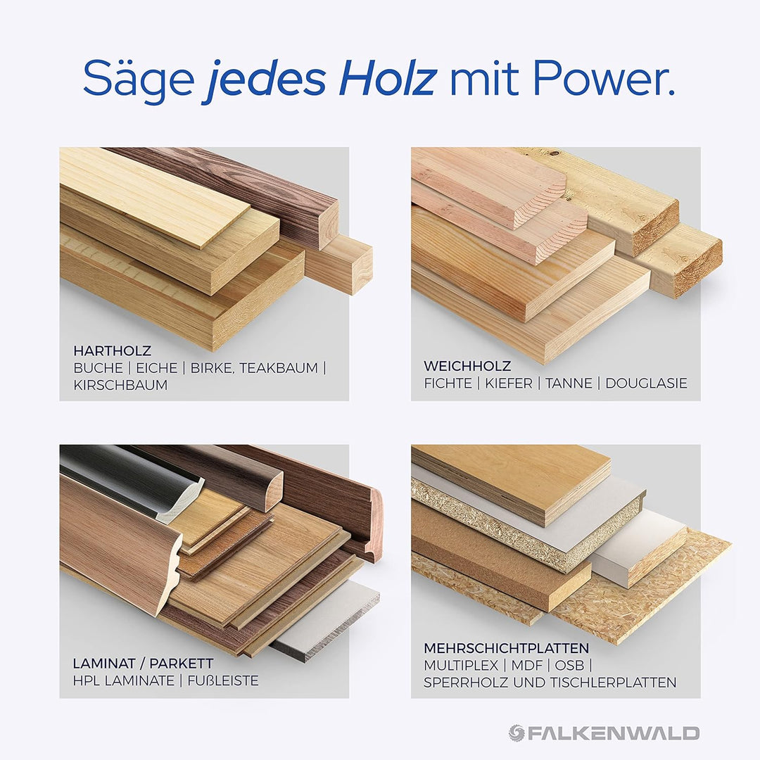 FALKENWALD ® Sägeblatt 250x30 Holz - Feiner Schnitt dank 80 HM Zähne - Kompatibel mit Bosch GTS 10 X