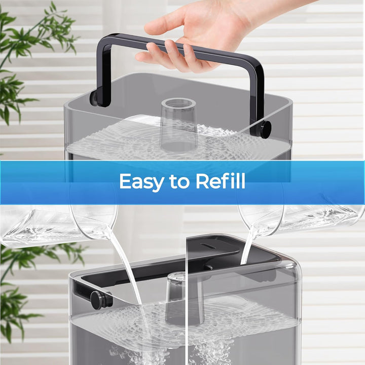 CHIVALZ Top Fill Humidifier for Large Rooms, 6 L, with Night Light, 360° Rotating Nozzle Humidifier,