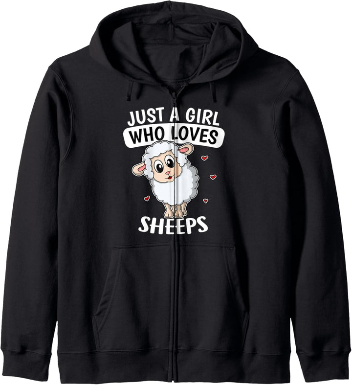 Just A Girl Who Loves Sheeps Lustiges Schäferin Schaf Kostüm Kapuzenjacke
