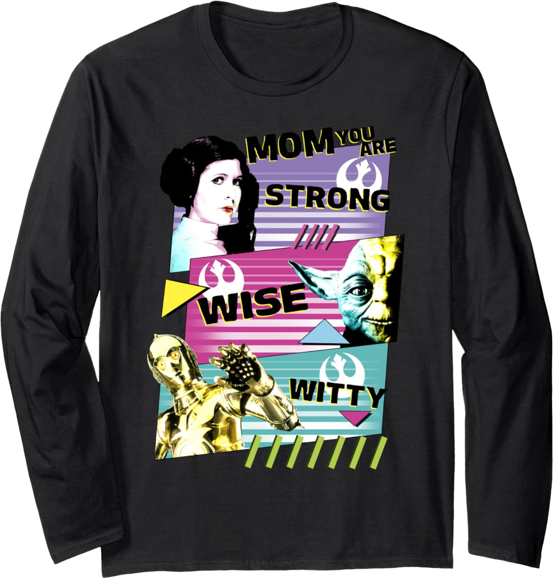 Star Wars Muttertag Leia Mom You Are Strong Panel Trio Langarmshirt