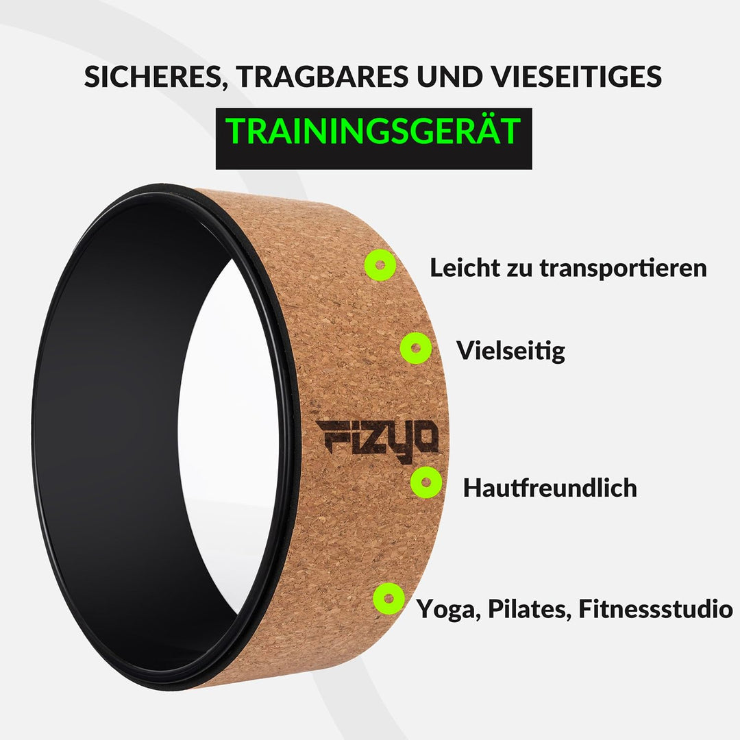 Phyzyo Yoga und Pilates Rad Ø33cm - Profirolle für Rückendehnung, Verbesserung des Gleichgewichtes u