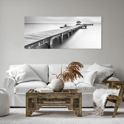 Wandbilder Dekoration Wohnzimmer Thailand bucht strand brücke Panorama Bilder auf Leinwand 120x50cm