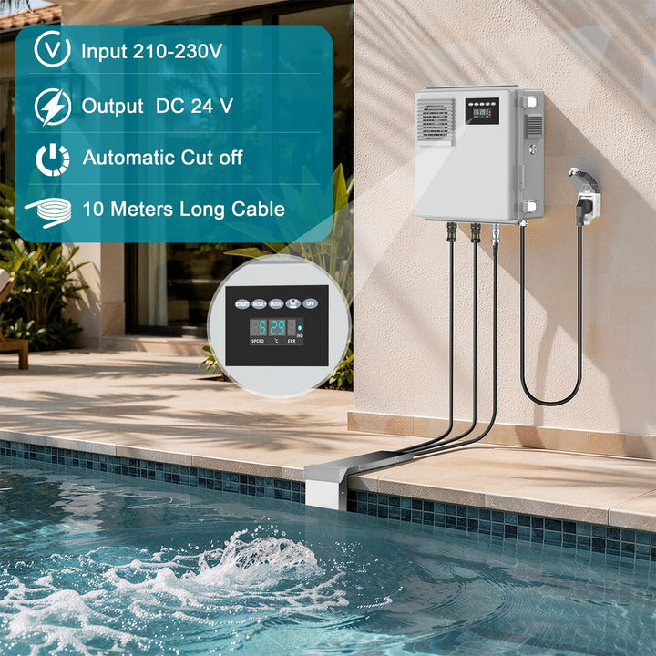Gegenstromanlage Pool, Schwimmtrainer mit einstellbarer Wasserströmung, 24V Niederspannung Pool Strö
