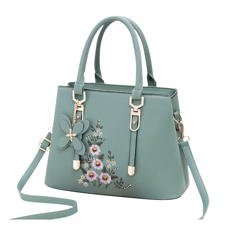 FANDARE Damen Henkeltaschen Wasserdicht Tote Beutel Umhängetaschen Schultertasche PU-Leder Bestickte