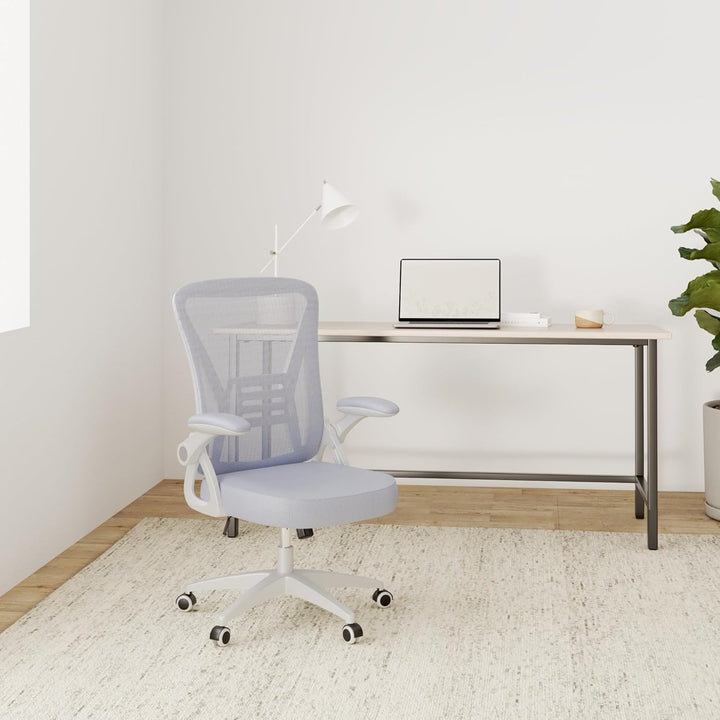 rattantree Bürostuhl mit Hochklappbaren Armlehnen, Ergonomischer Schreibtischstuhl mit Lendenwirbels