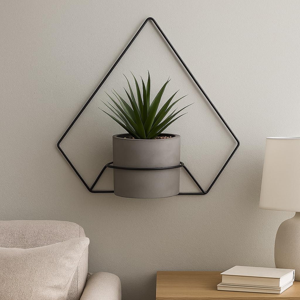 Pflanzregal Wand - Blumenhalter Hängend - aus Metall, Moderne Wand Deko für Wohnzimmer, Jugendzimmer
