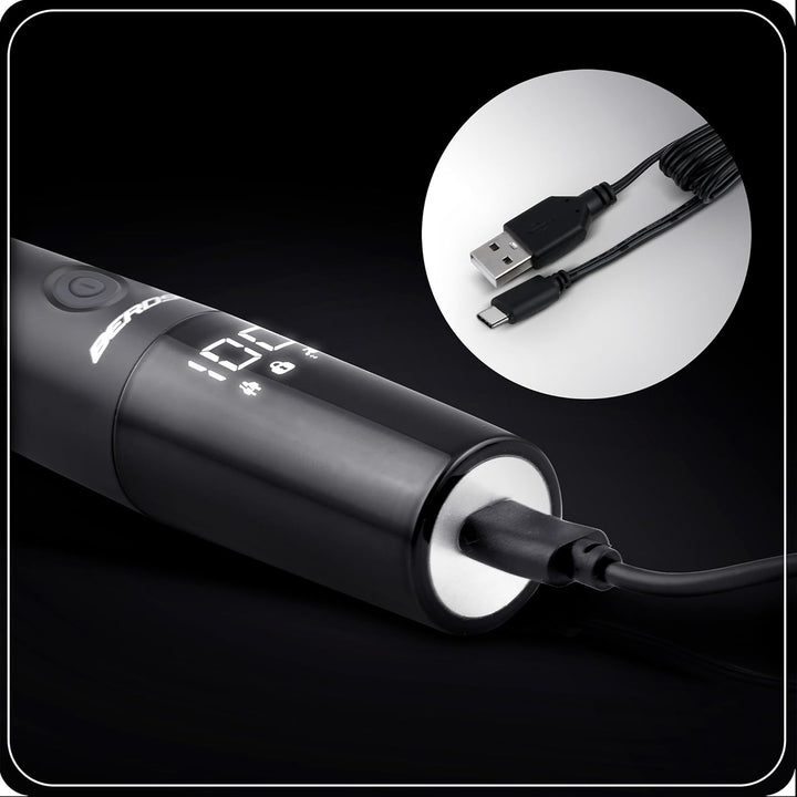 Berdsen Nasenhaartrimmer 3in1 Herren Elektrisch Ohrhaartrimmer Präzisionstrimmer 3 Wechselköpfe LCD